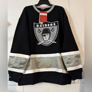 Oakland Raiders Gridiron Classics Satin Fleece Pullover Sweater Mens XL NWT🔥